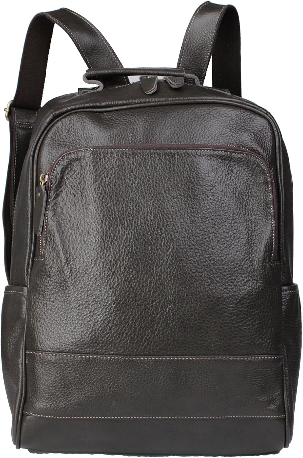 Full-Grain Leather Backpack for Men & Women, 16 Inch Laptop Bag Business Travel Backpack Minimalist Work Bag(8528- Gray)