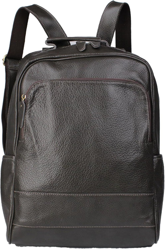 Full-Grain Leather Backpack for Men & Women, 16 Inch Laptop Bag Business Travel Backpack Minimalist Work Bag(8528- Gray)