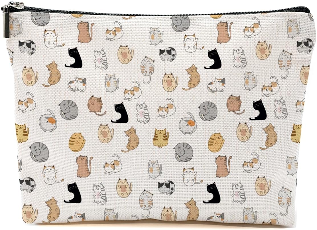 Cat Mom Makeup Bag Cat Gifts for Cat Lovers Cute Cat Stuff Cat Themed Travel Accessories Bag Mothers Day Christmas Birthday Gift Ideas Friendship Gifts for Women Cat Lady Cat Person Cat Merch