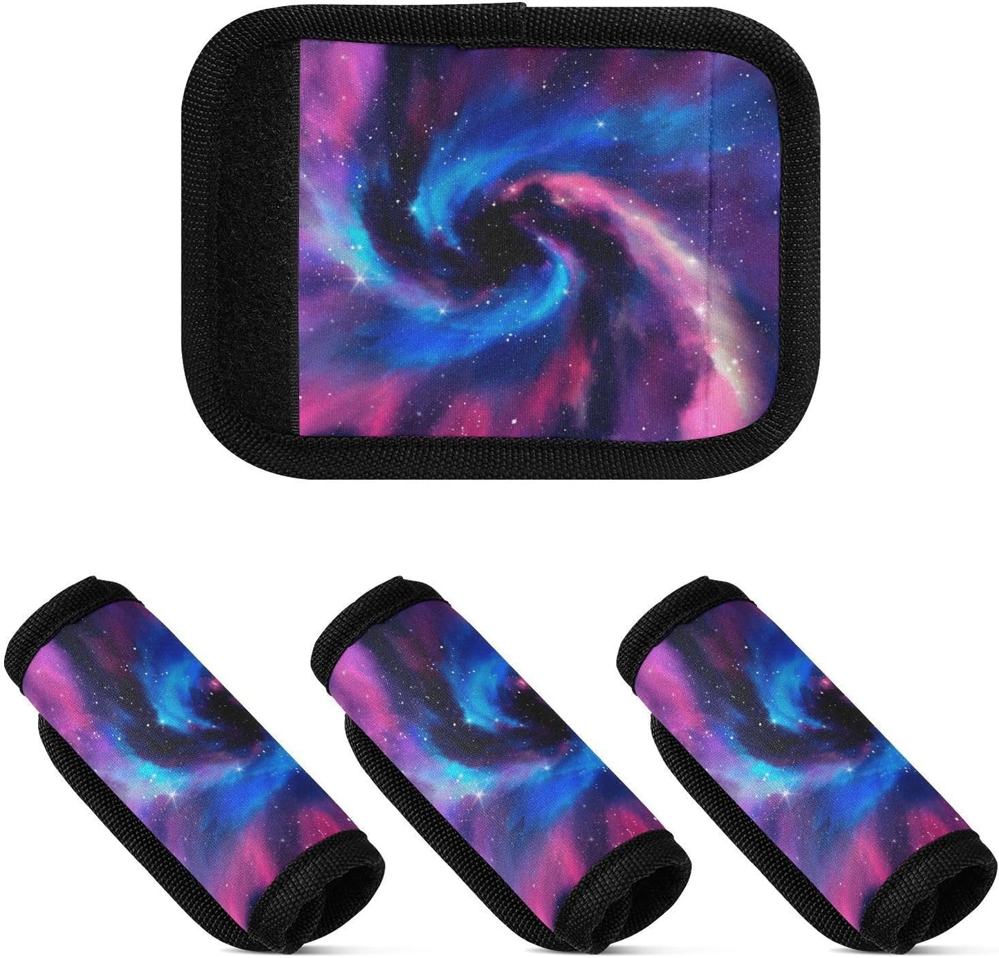 Watercolor Galaxy Purple Blue 2 Pack Luggage Handle Wraps Covers for Suitcase Identifiers Bag Tags Travel Accessories