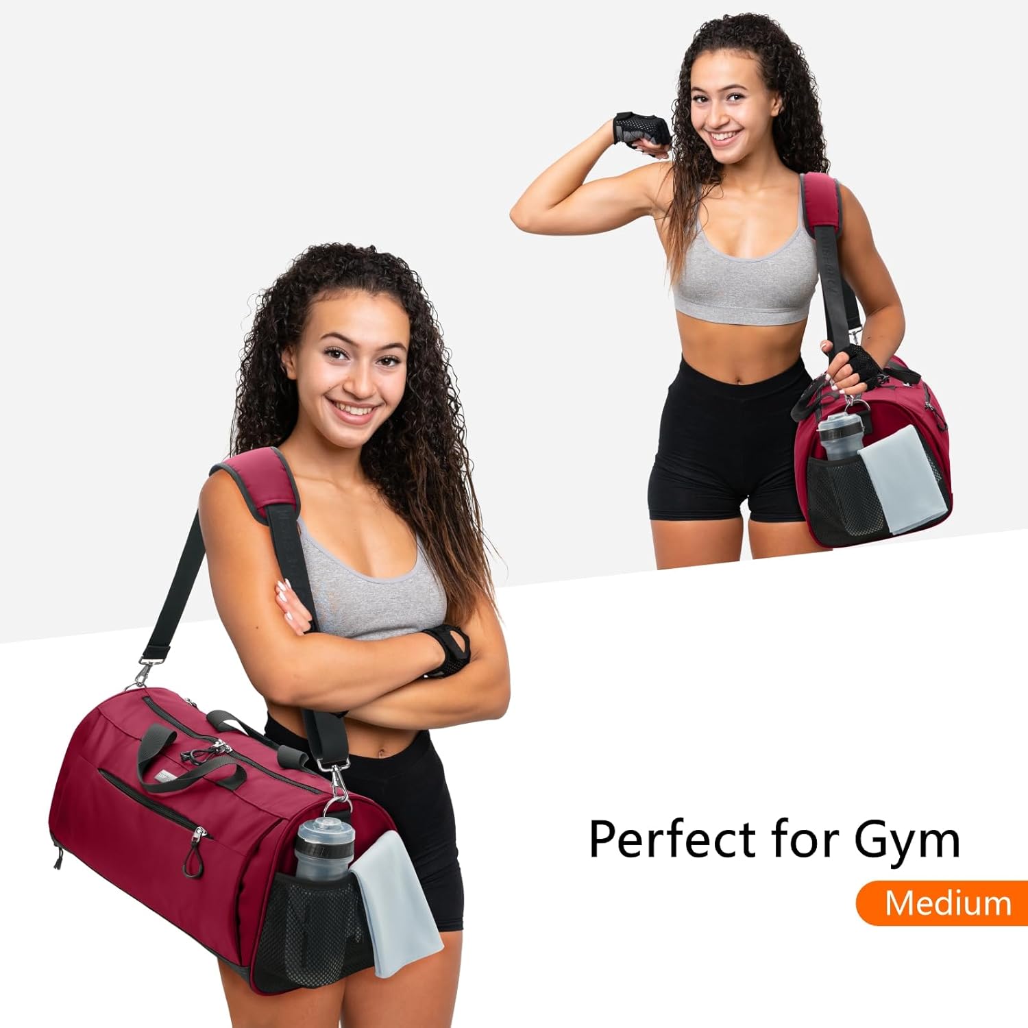 TOPDesign Gym Bag for Women & Men, Unisex Duffel Bag with Shoe Compartment & Wet Pocket for Travel