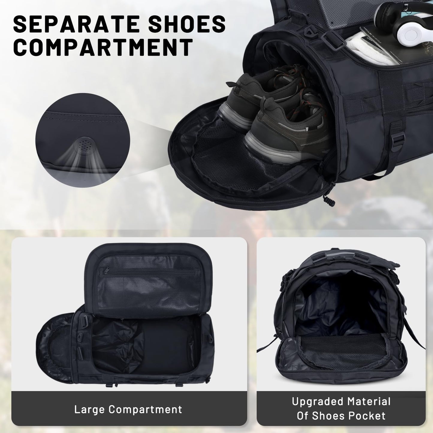 MIER Large Duffle Bag Backpack for Travel Camping Gym Sports, 45L/60L/90L
