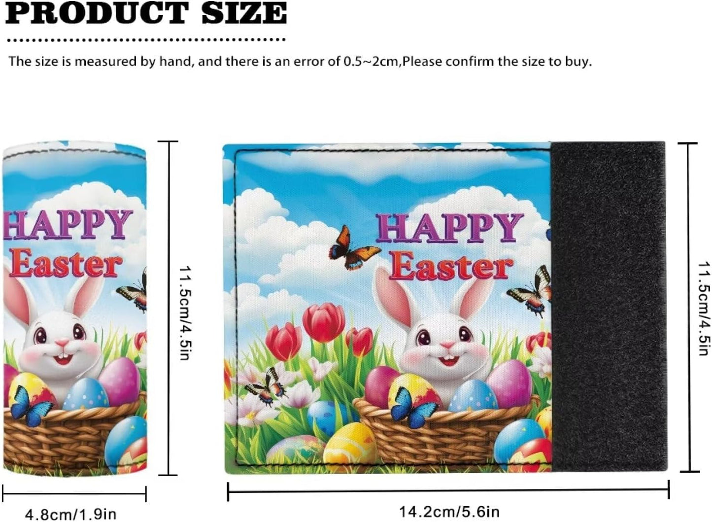 Easter Luggage Identifiers for Suitcases Bunny Set of 2 Pcs Luggage Handle Wraps Cute Suitcase Protective Cover Non-Slip Luggage ID Tags Door Handle Protection