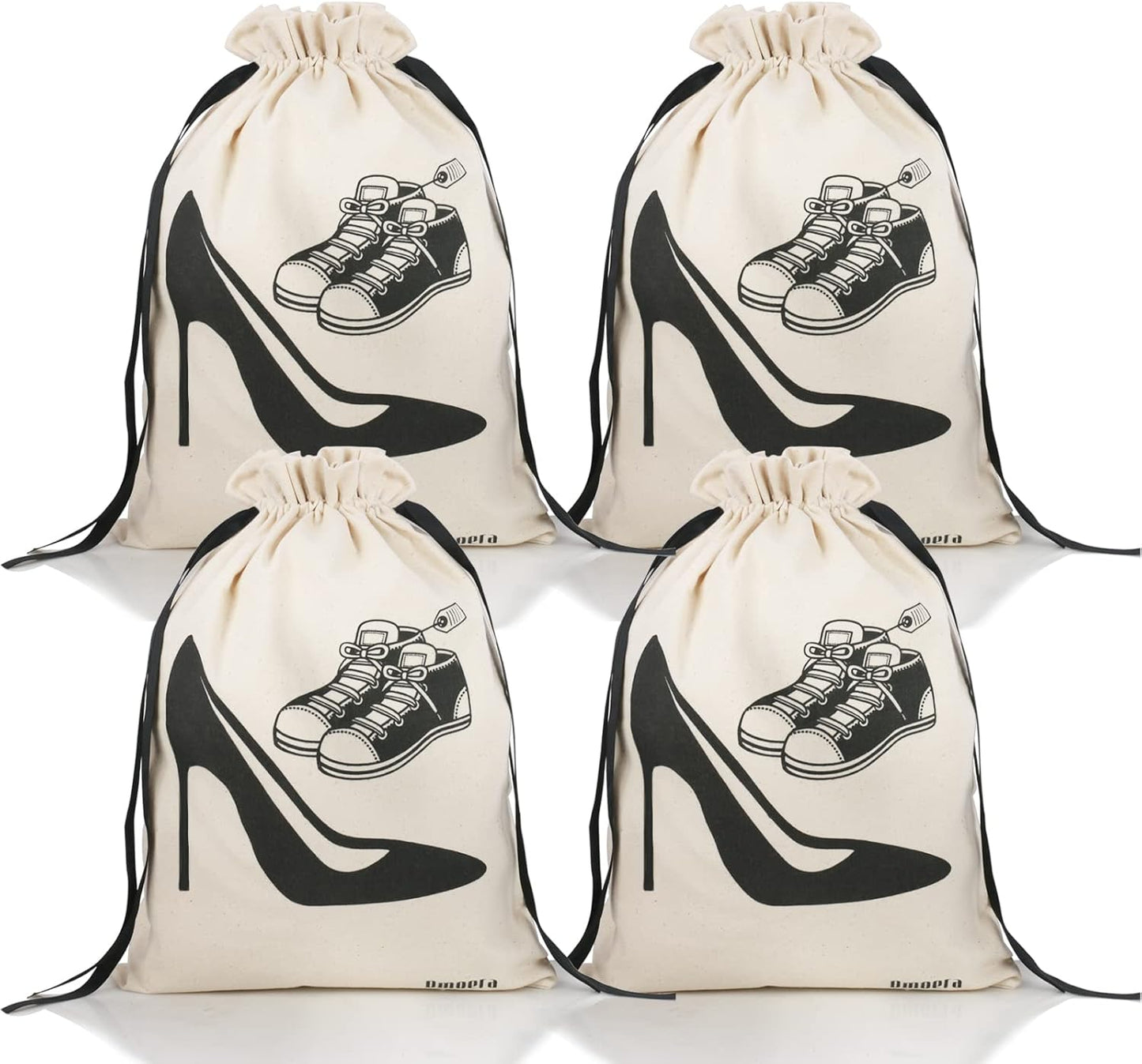 4 Pack Shoe Bags for Travel Women, Heavy Duty Suitcase Organizer Bags Set, Shoe Travel Bags for Packing, Travel Shoe Bags for Packing,Packing Bags for Suitcases, Shoe Bag for Commute