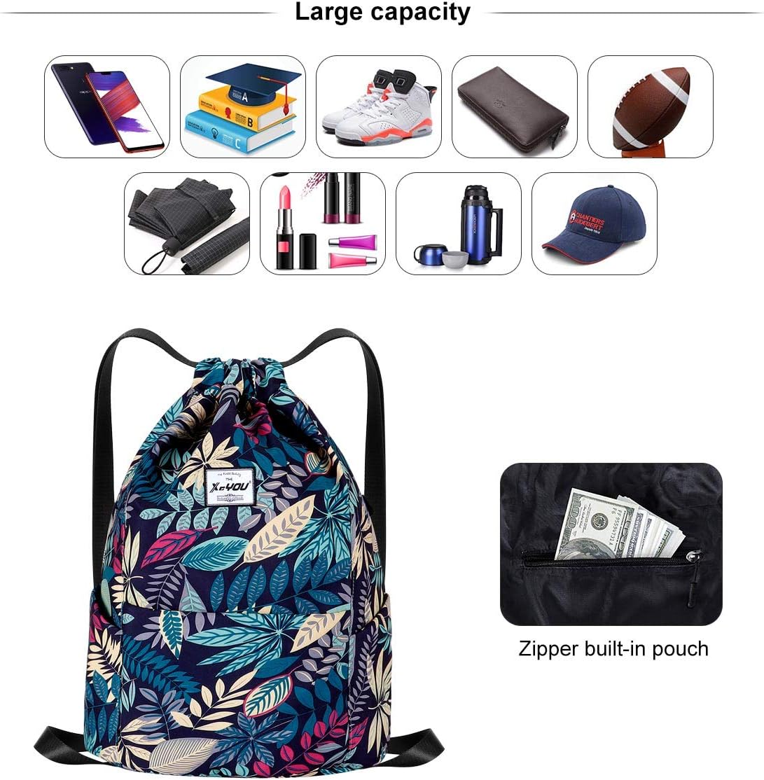 XEYOU Drawstring Sports Backpack Lightweight Gym Yoga Sackpack Shoulder Rucksack Casual Outdoor