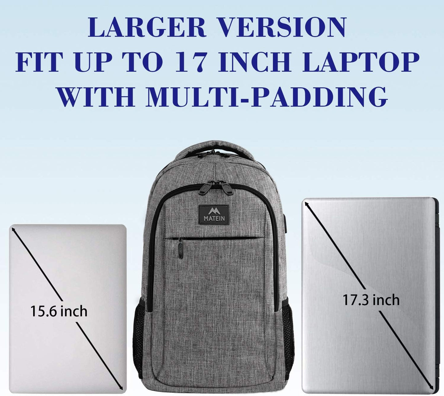 17 Inch Laptop Backpack, MATEIN TSA Large Backpack for Travel and Business with USB Charger Port