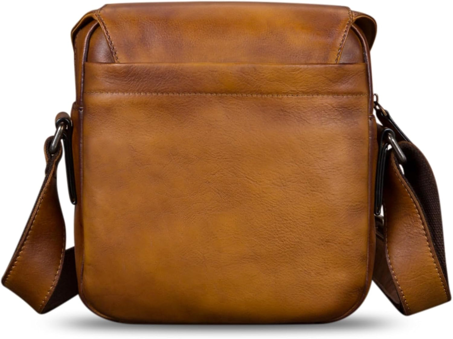 IVTG Genuine Leather Messenger Bag for Men Crossbody Shoulder Bag Satchel Casual Sling Daypack Work Business Daily Purse