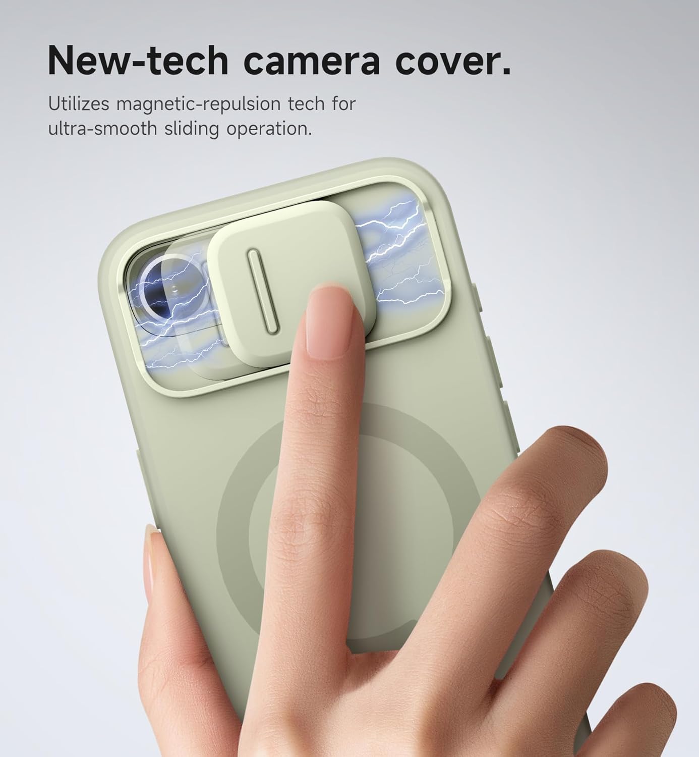 SURITCH for iPhone 16e Case with Magnetic Camera Slide Cover and Adjustable Kickstand, Compatible with MagSafe, Shockproof Bumper Case Slim Protective Cover 6.1 Inch,Green