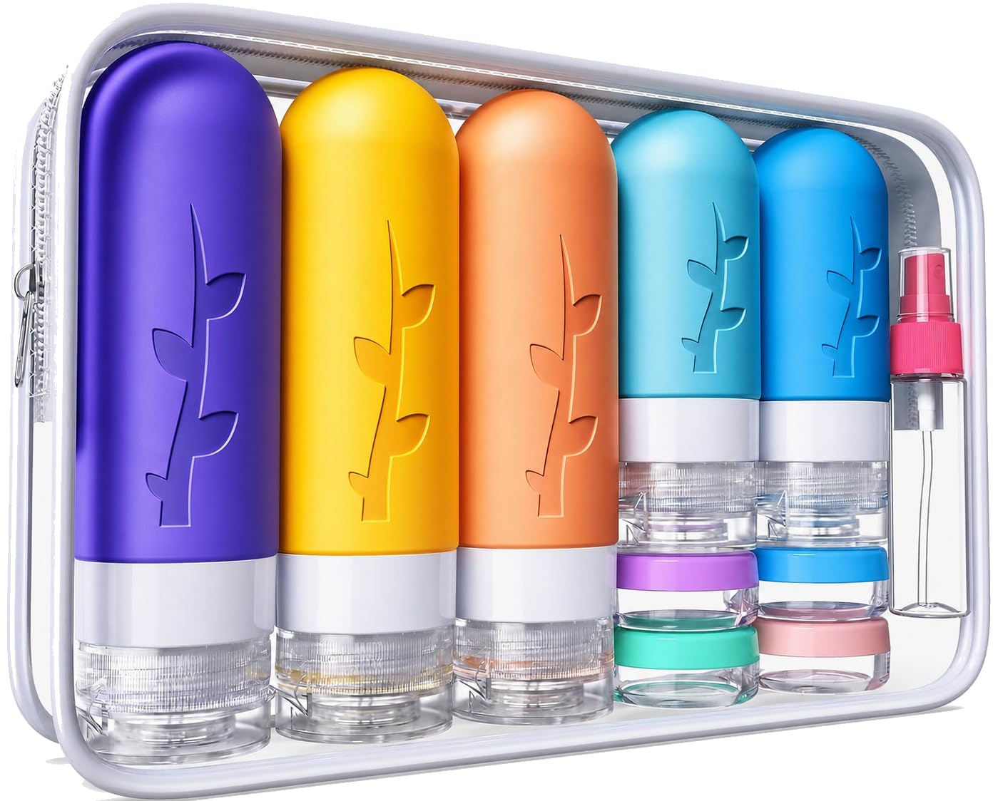 Aeomni 19pack TSA Approved Travel Bottles for Toiletries - Silicone travel size Containers, Leak