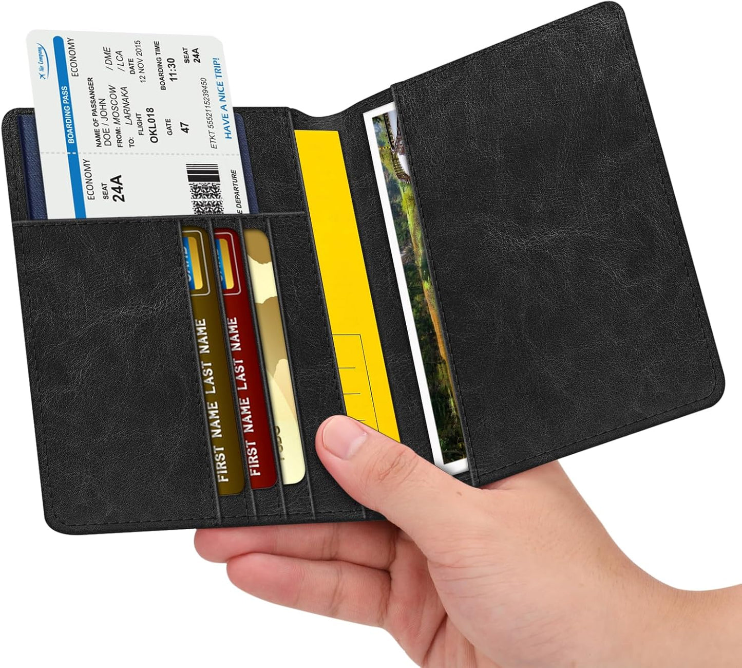 FINTIE Passport Holder, Slim Travel Wallet RFID Blocking Card Case Cover Passport Cover Protector Essentials with Credit Card Slots for Women/Men