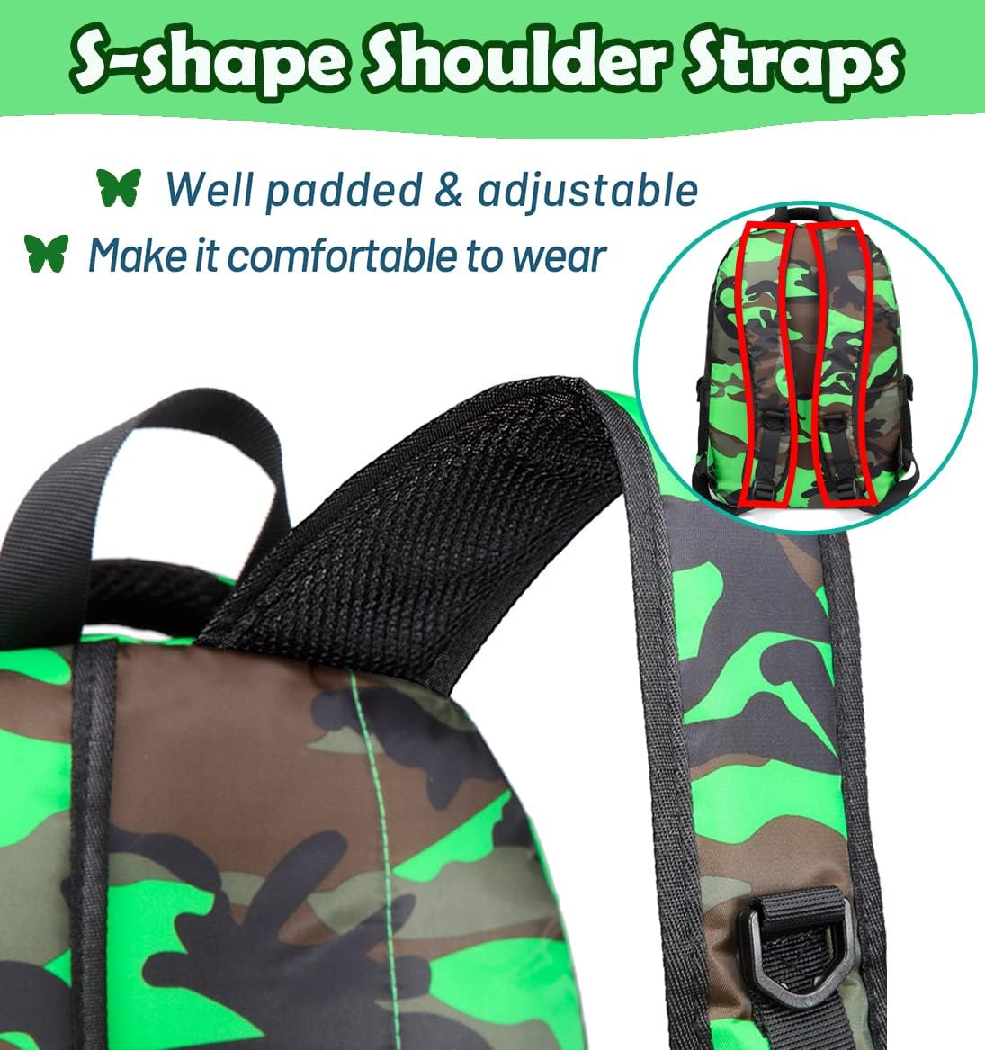 BLUEFAIRY Kids Backpacks for Boys Girls Elementary Primary Middle School Bookbags Back to School Bags for Childs Age 6-8 Mochilas Escolares para Niños Niñas 17 Inch Black/Green