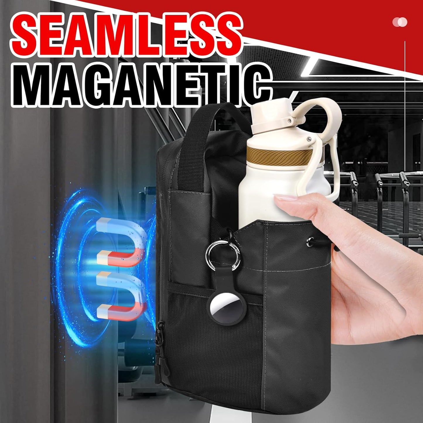Magnetic Gym Bag for Men and Women, Large Sports Backpack with Water Bottle Holder & Phone Pocket, Fitness Travel Carry-On for Workout, Sports, Office