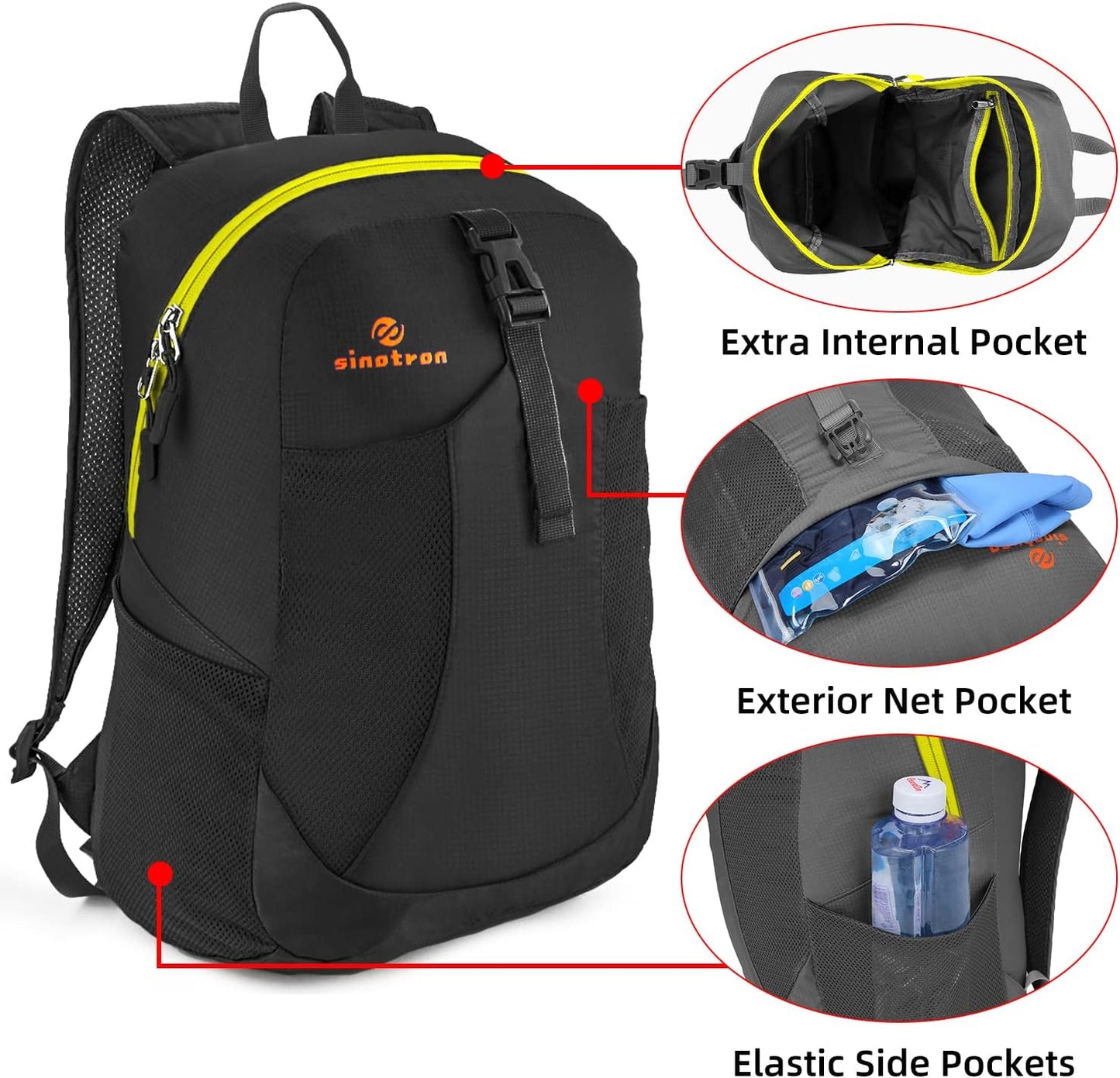 sinotron 22L Lightweight Packable Hiking Backpack, Small Hiking Backpack Day Pack for Women Men