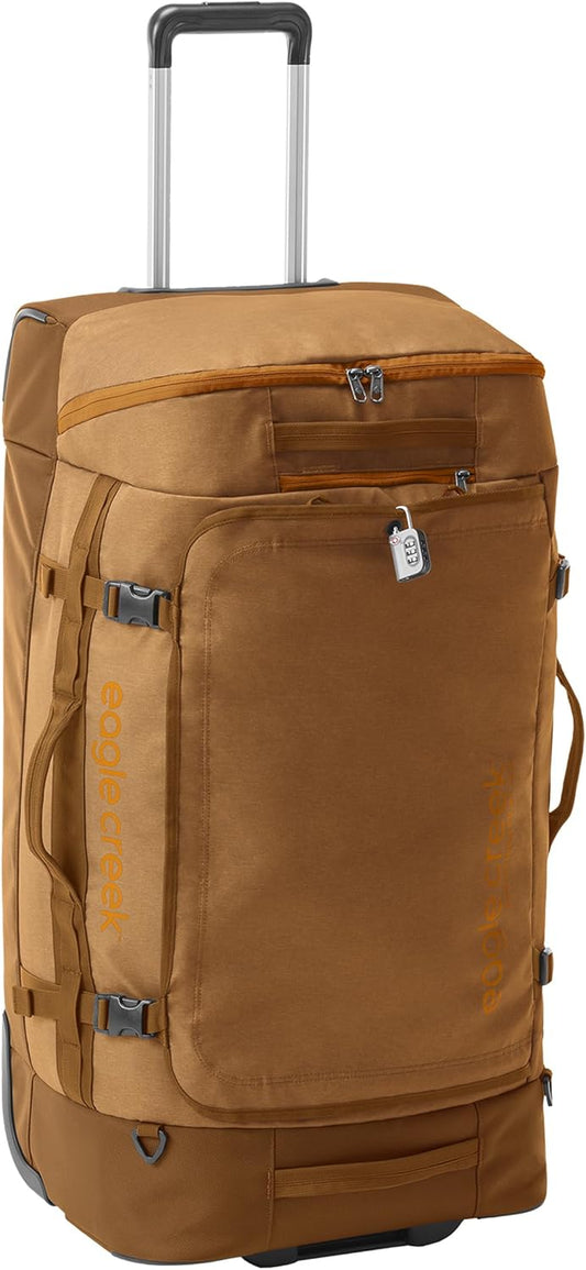 Eagle Creek Cargo Hauler XT Wheeled Duffel - Wheeled Backpack Duffel - Deployable Backpack Straps - Lockable U-Lid & Easy Access Compartment - 32" - Iron Orange