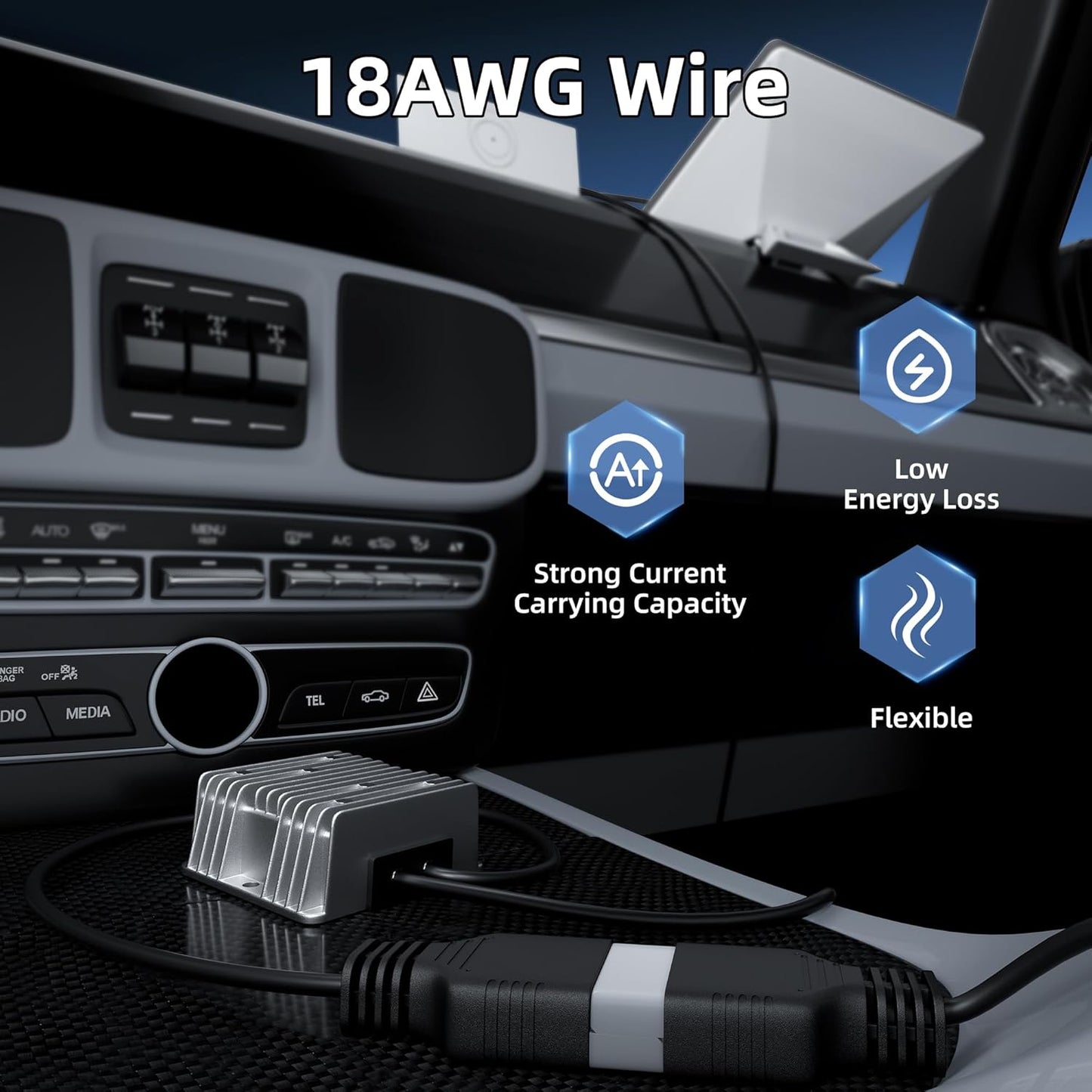 DAIERTEK Starlink Gen 3 Boost Power Cable, 26FT 18AWG with SB50 Plug, 57V 4.5A Output 10-36V Input Step-Up Cord for DC Vehicle RV Truck
