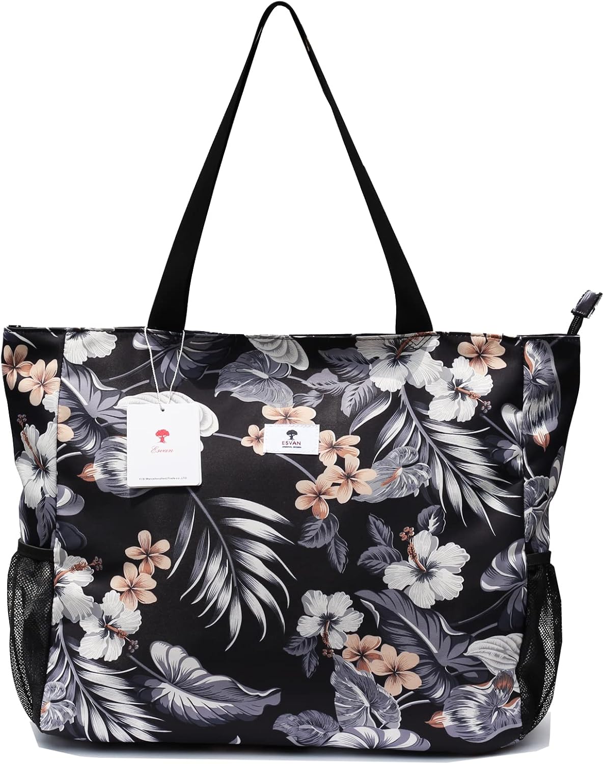 LARGE BEACH BAG Water Resistant Lightweight 20 inch Women Oversize Tote Bag for Gym Beach Travel Pool Yoga Nurse