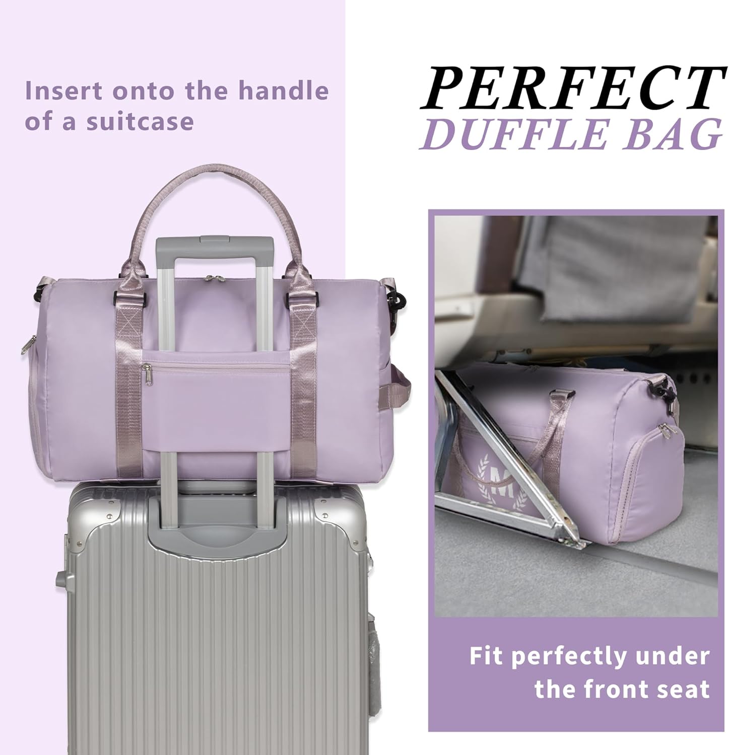 Gym Bag with Shoe Compartment - Personalized Monogrammed Duffle for Sports, Travel, and Workout
