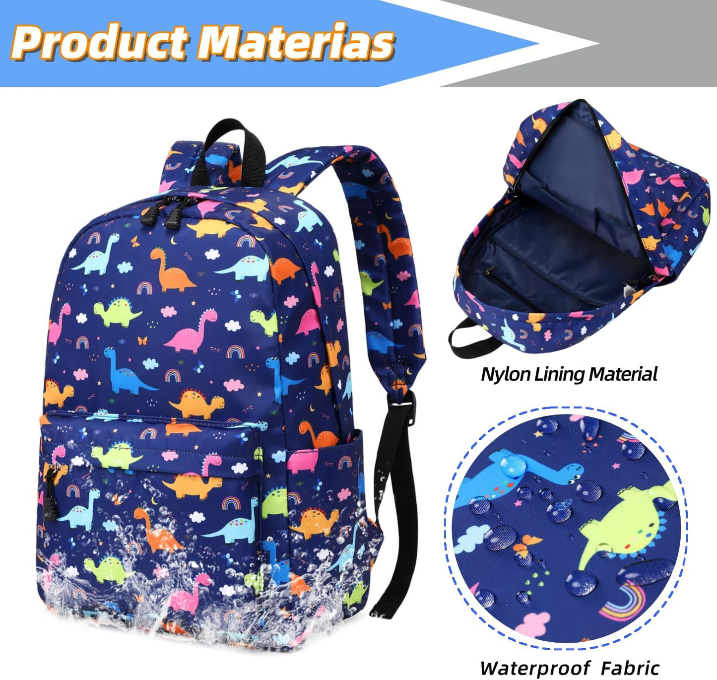 Backpack For Girls Elementary School Bookbag Durable Kid's Backpack Lightweight Travel Daypack (Blue-G)