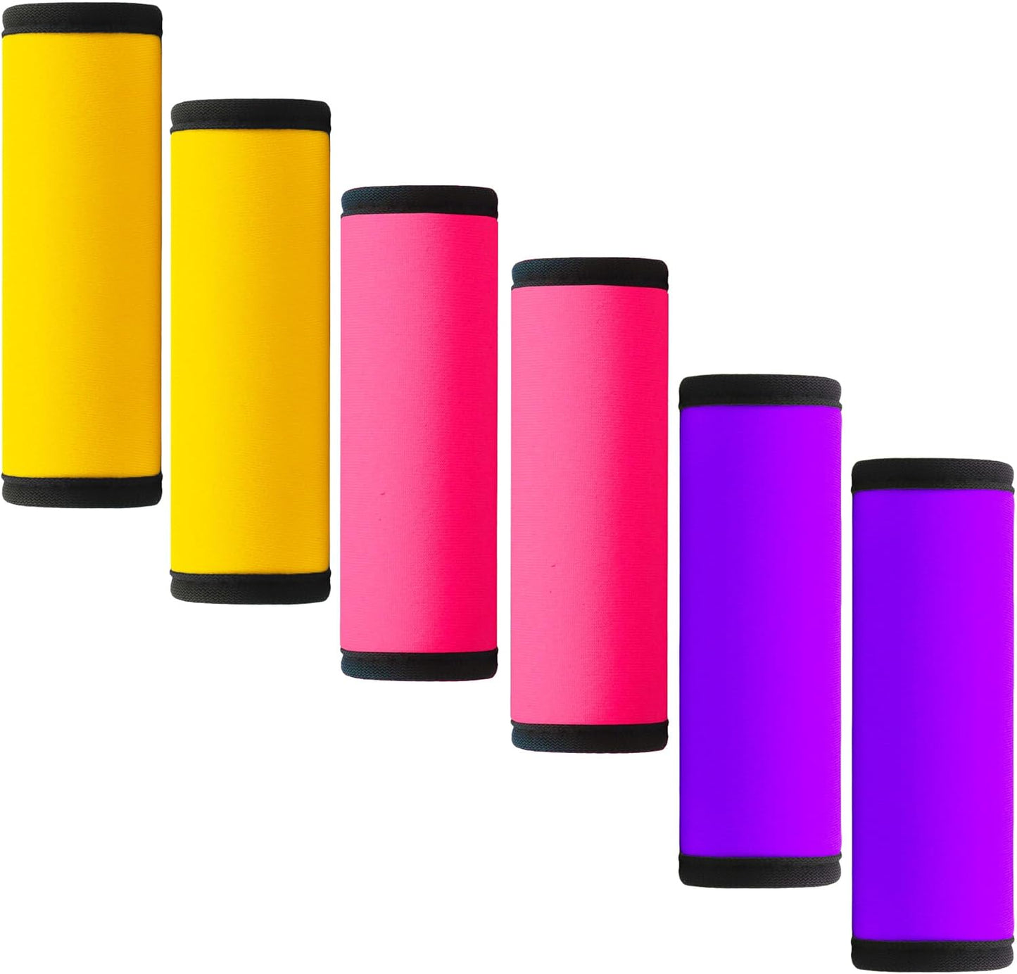 Luggage Handle Wrap 6 Pack-Neoprene Luggage Handle Wraps for Suitcase/Beach Bag/Backpacks Bright