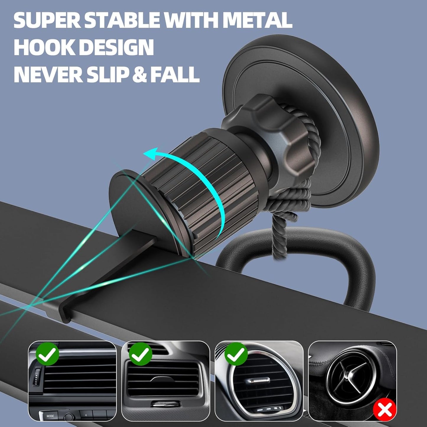 【2-in-1 Car Combo】 Flexino Retractable Car Charger for iPhone 16, 57W Fast Charging Car Charger USB C, Magnetic Phone Holder for MagSafe Car Mount,【360°】 Cell Phone Holder for iPhone 16/15/14/13/12