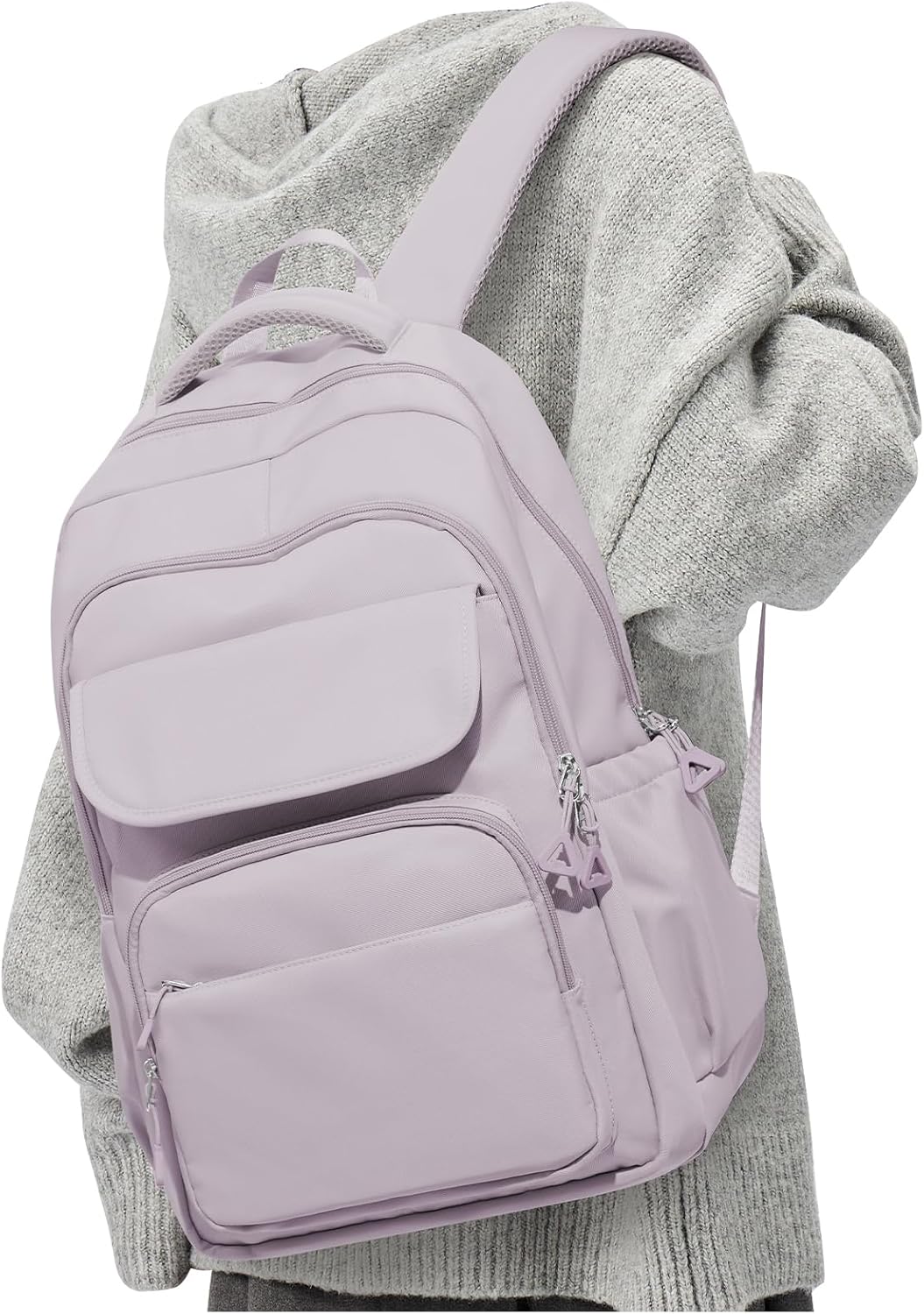 School Backpack for Women Men Cute Backpack for College Students Lightweight High School bag for Teens Girls Boys Waterproof Casual Daypacks Bookbag(Purple)