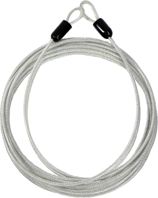 Lumintrail 3mm (1/8 Inch) Braided Steel Coated Security Cable Luggage Lock Safety Cable Wire Double Loop (15ft)