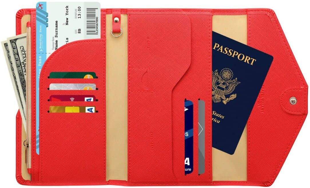 ZOPPEN Mulit-purpose Rfid Blocking Passport Holder Travel Wallet (Ver.4) Passport and Vaccine Card Holder ComboTri-fold Document Organizer Travel Essentials