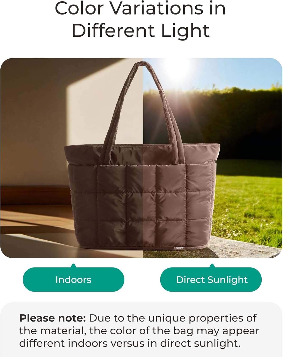 BAGSMART Expandable Tote Bag for Women, Puffer Work Tote Handbag, Quilted Carry-On Travel Gym Bag