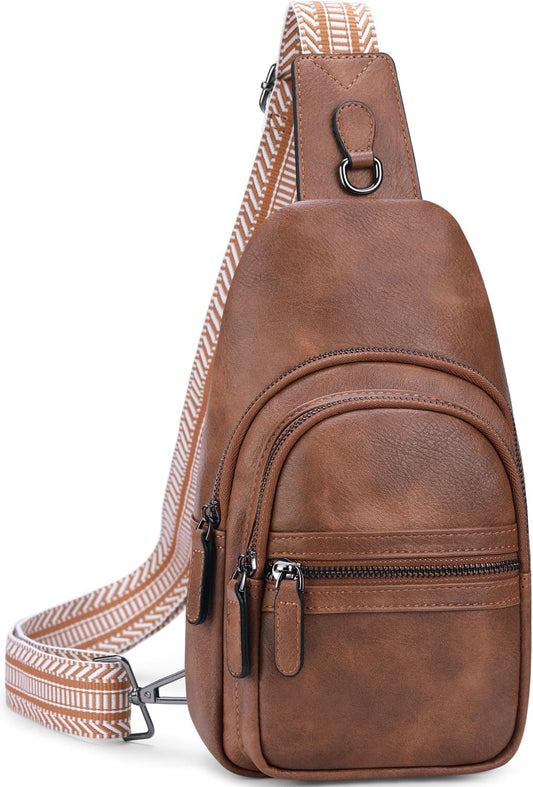 HESHE Sling Bag for Women Anti Theft Small Crossbody Bags Faux Leather Fanny Pack RFID Blocking Cross Body Purse for Travel