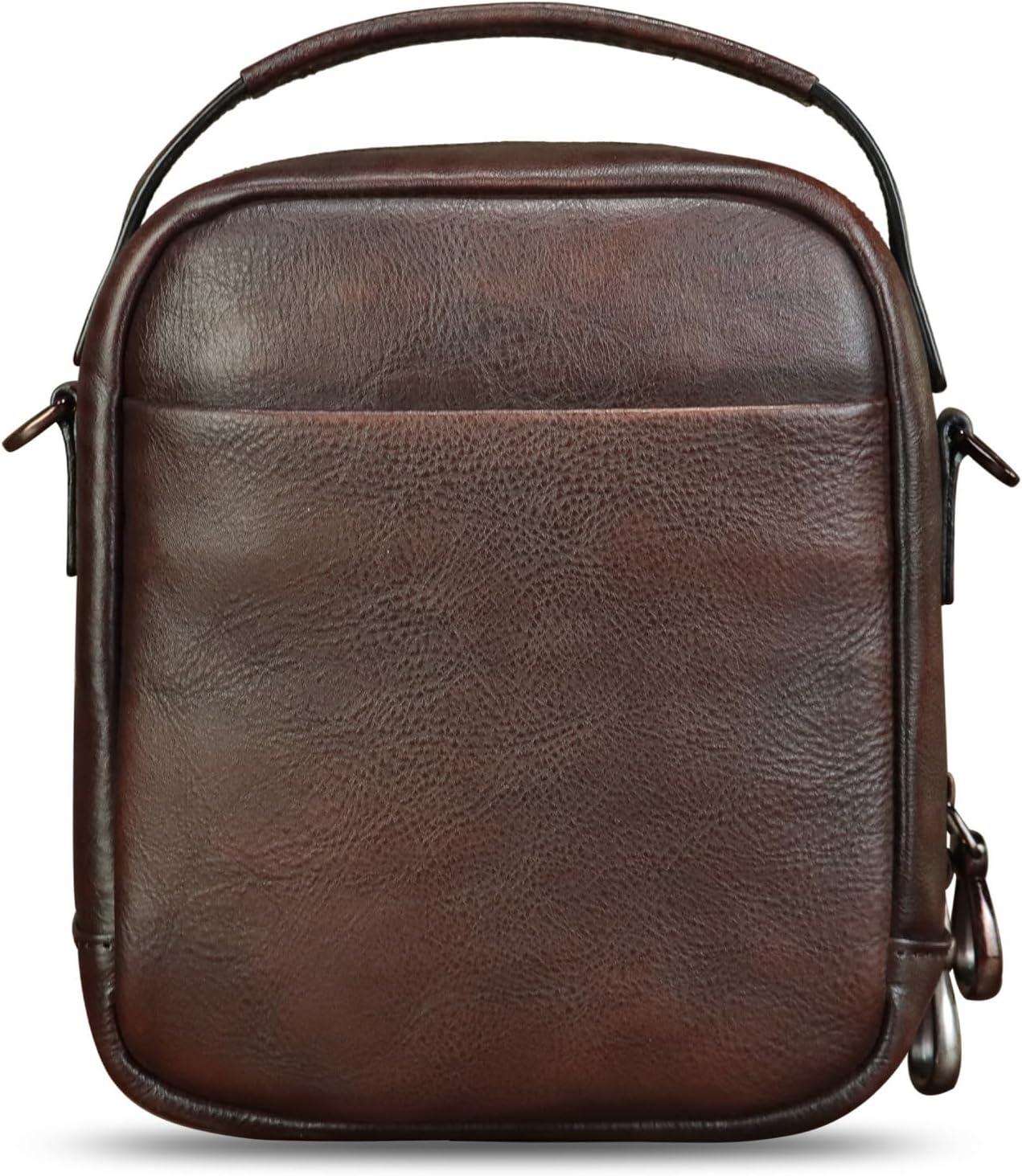 IVTG Genuine Leather Messenger Bag for Men Small Sling Purse Crossbody Shoulder Bags Satchel for Work Business Handbags