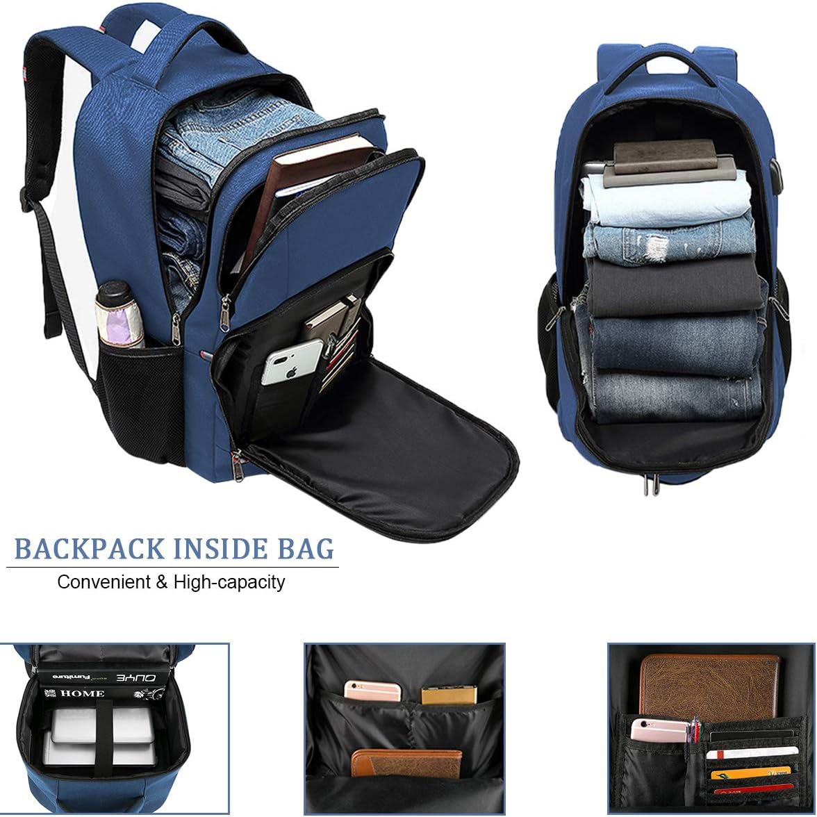 Travel Laptop Backpack, Large Anti-Theft Business Travel Backpack with USB Charging Port, Water Resistant College School Computer Bag for Men/Women for 17 Inch Laptop and Notebook