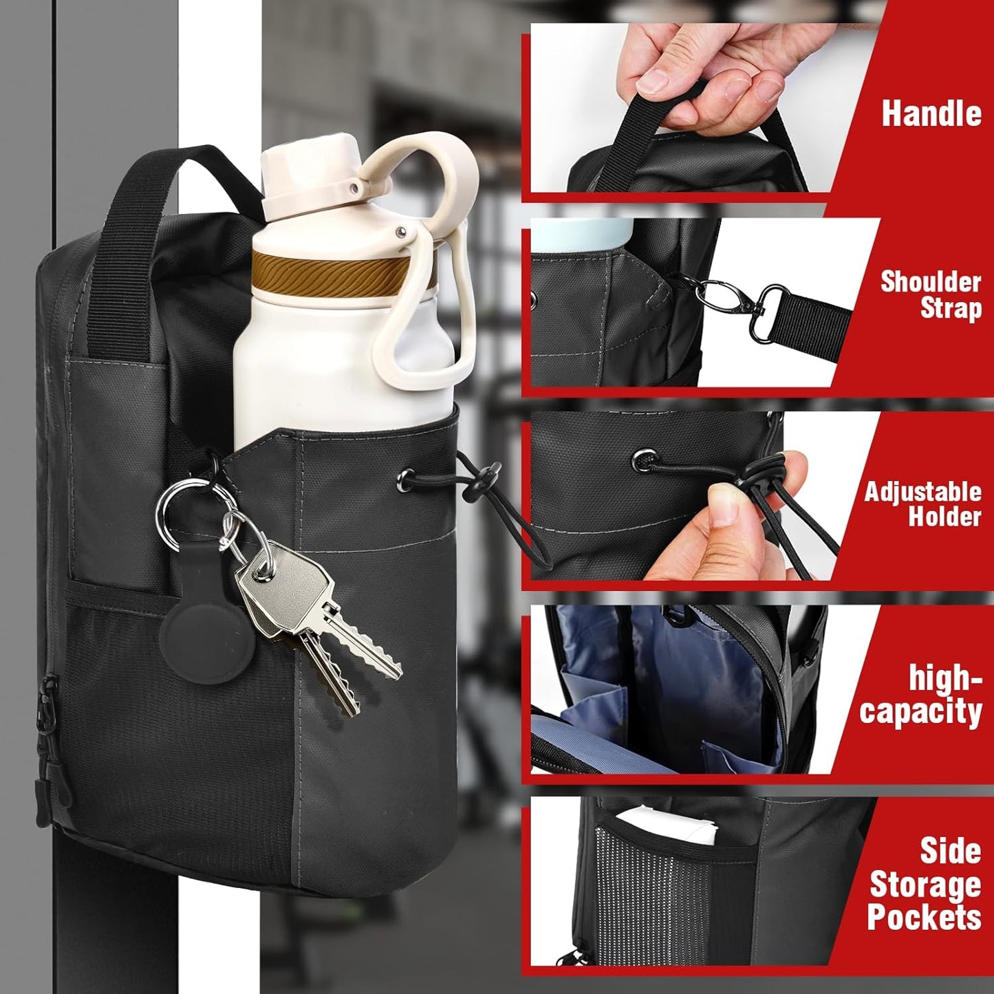 Magnetic Gym Bag for Men and Women, Large Sports Backpack with Water Bottle Holder & Phone Pocket, Fitness Travel Carry-On for Workout, Sports, Office