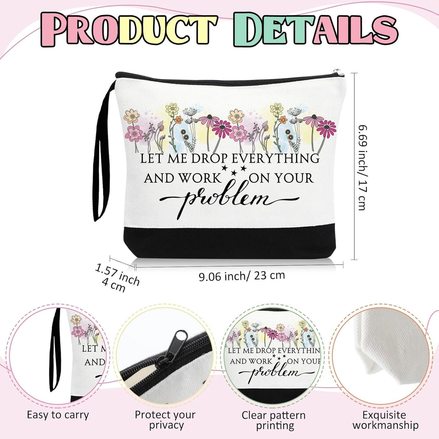 Kacctyen 3 Pcs Secretary Gifts Fine Canvas Tote Bag Administrative Assistant Makeup Cosmetic Bag Appreciation Keychains Gifts for Women Secretary Birthday