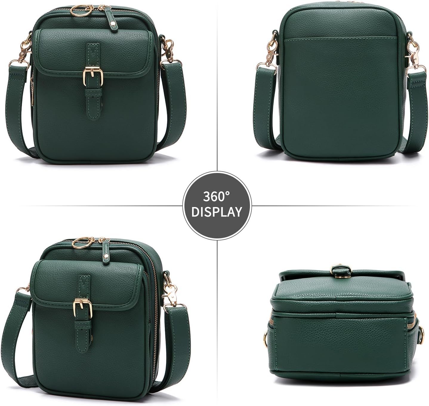 ChuLian Vintage Crossbody Bag For Women Men Small Messenger Bag Crossbody Handbags Large Shoulder Bags With 10 Card Slots