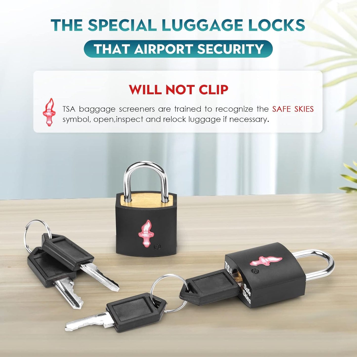 6 Pack Black TSA Luggage Locks with Key+6 Pack Travel tag, Luggage Lock TSA Approved for Backpacks, Bags and Luggage, 6 Pack Black Lock+6 Pack tag