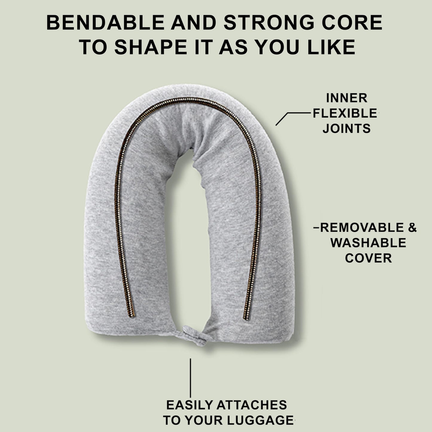 Dot&Dot Twist Memory Foam Travel Pillow, Bendable Neck Pillow for Airplane, Car and Home, 26-Inch