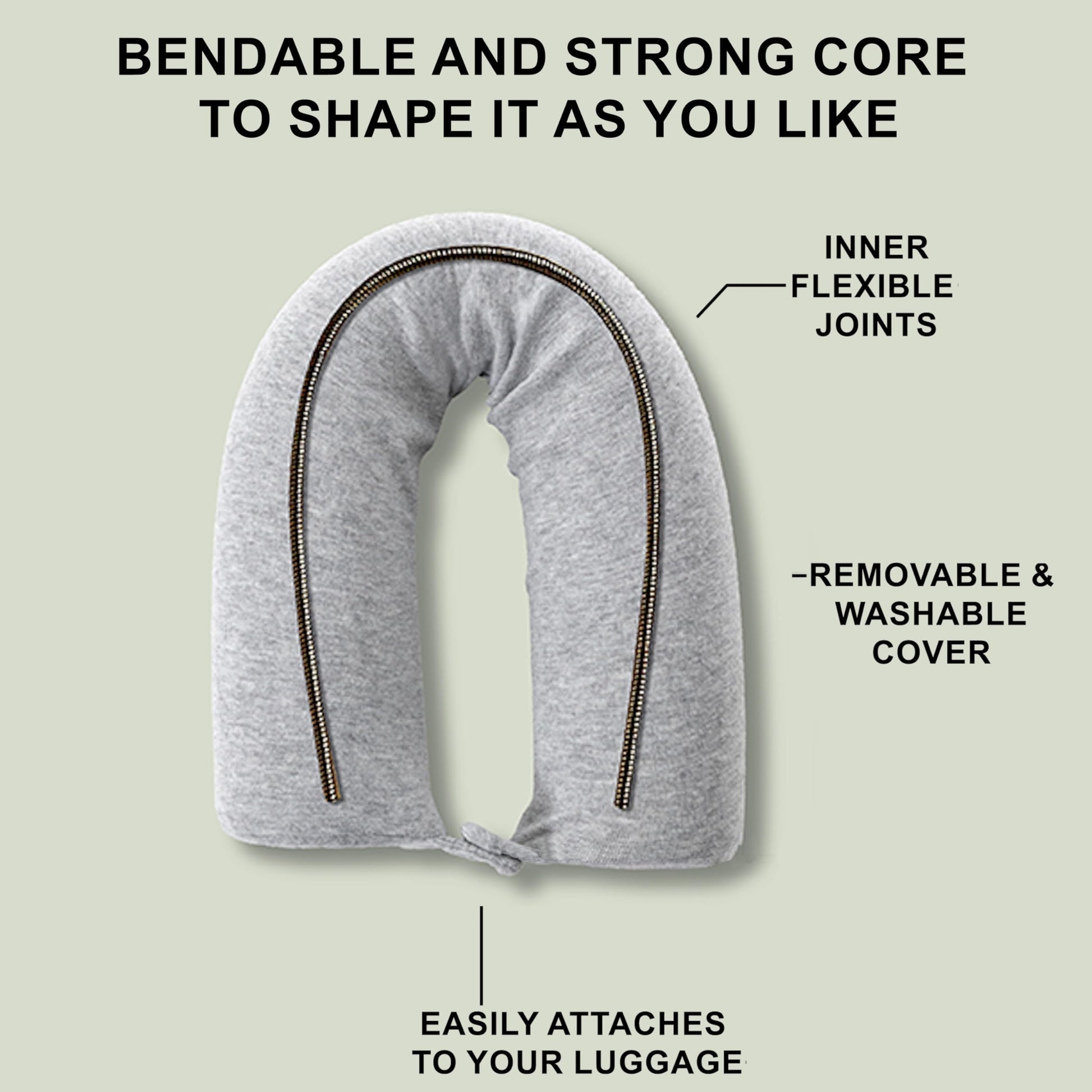 Dot&Dot Twist Memory Foam Travel Pillow, Bendable Neck Pillow for Airplane, Car and Home, 26-Inch