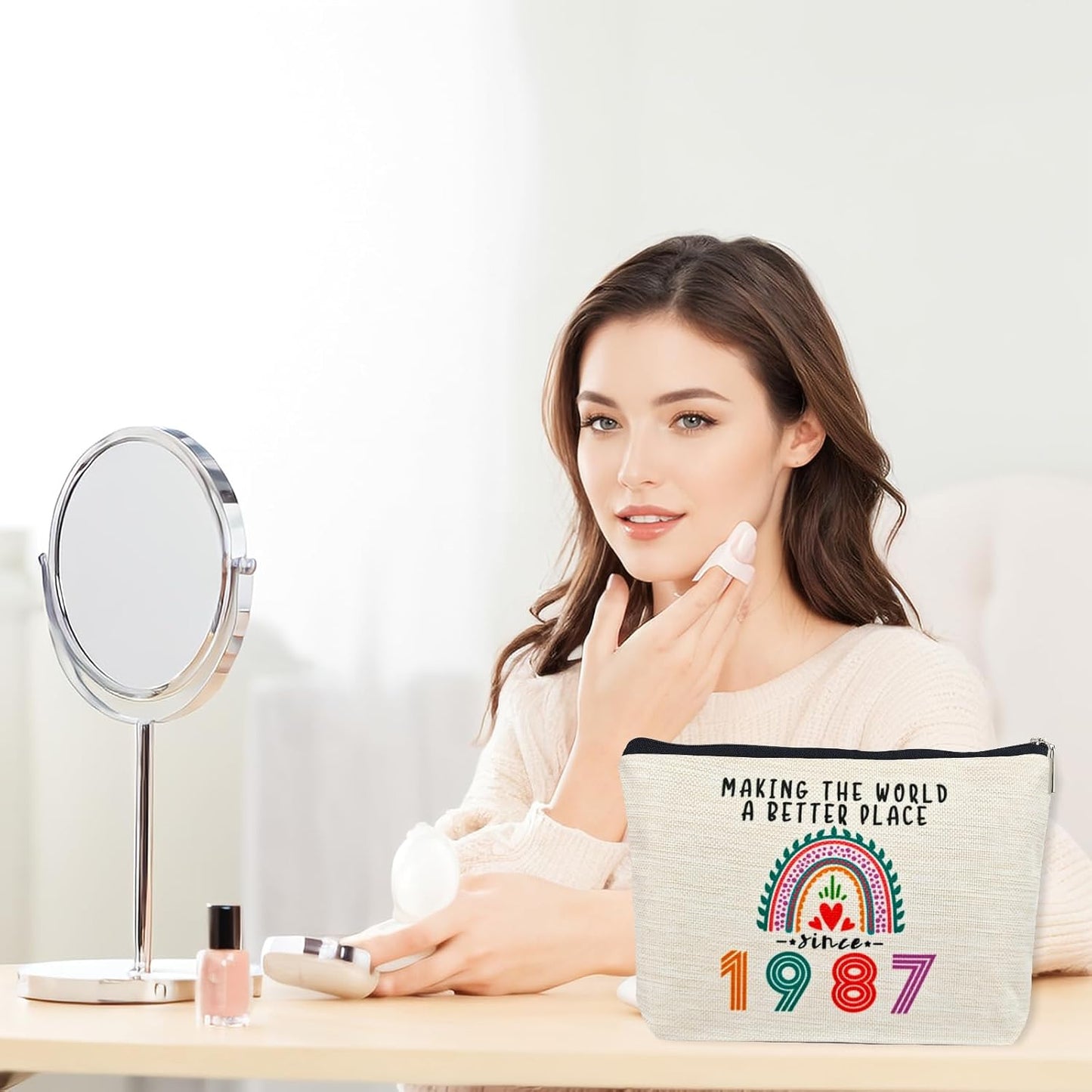 38th Birthday Gifts Women Makeup Bag, Happy 38th Birthday Decorations Woman, Best 38 Year Old Gifts Ideas for Her, Mom, Wife, Sister, Mothers Day, 1987 Anniversary Party Favors, Christmas