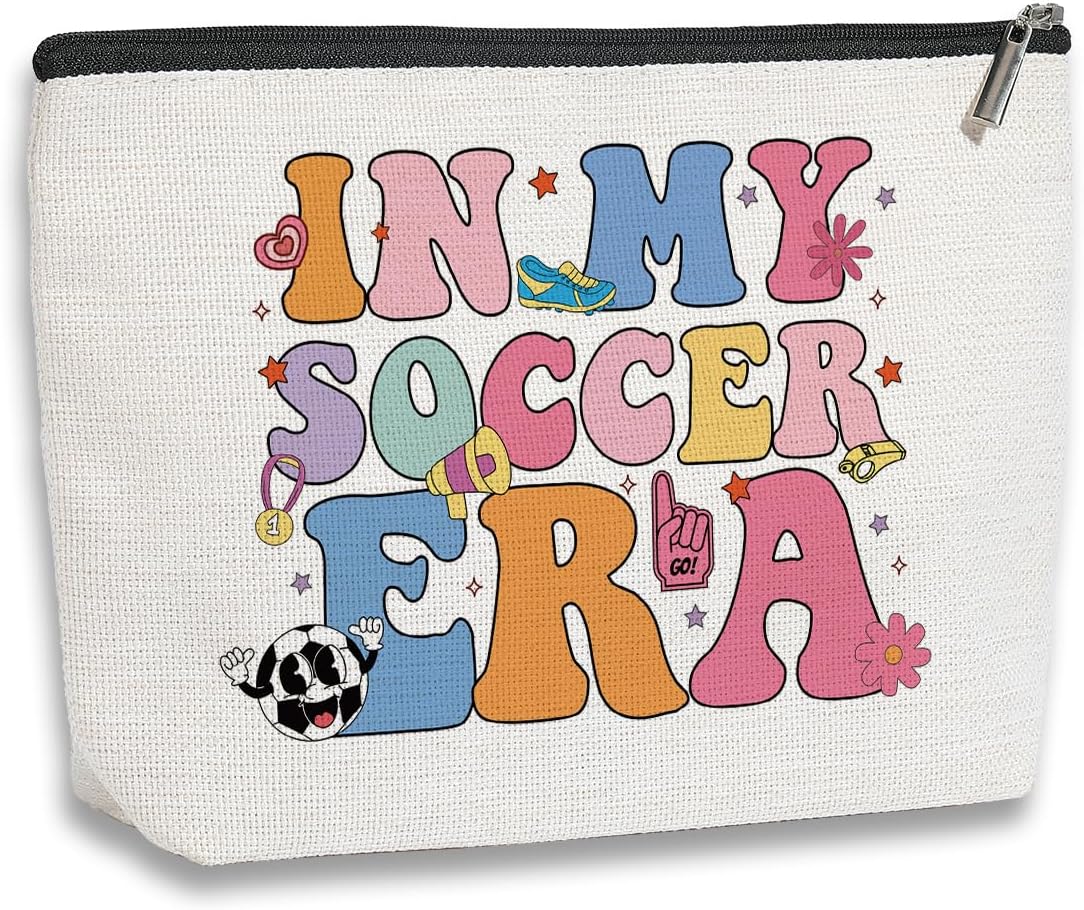 My Soccer Era Makeup Bag - Soccer Cosmetic Bag for Girls, Coach & Team Gifts, Football Lovers