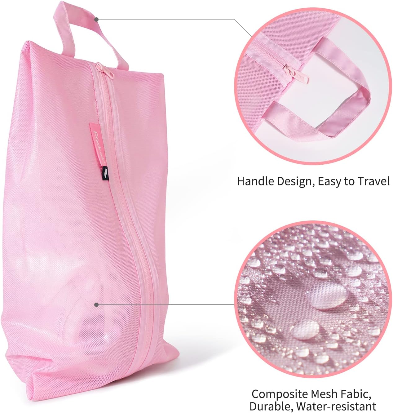 pack all Travel Accessories Bundle | 1 Shoe Bag (Pink) & 1-110 Lbs Luggage Scale (Pink)