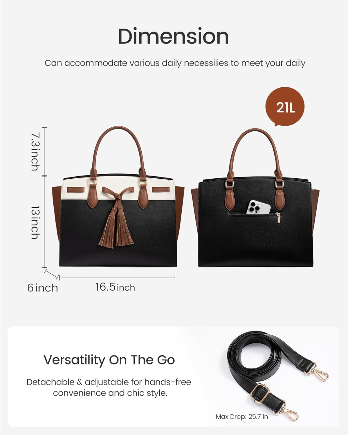 LOVEVOOK Laptop Bag for Women,Work Tote Bag with Large Cup Holder,Leather Computer Bag Teacher Bag Handbag Gifts for Women