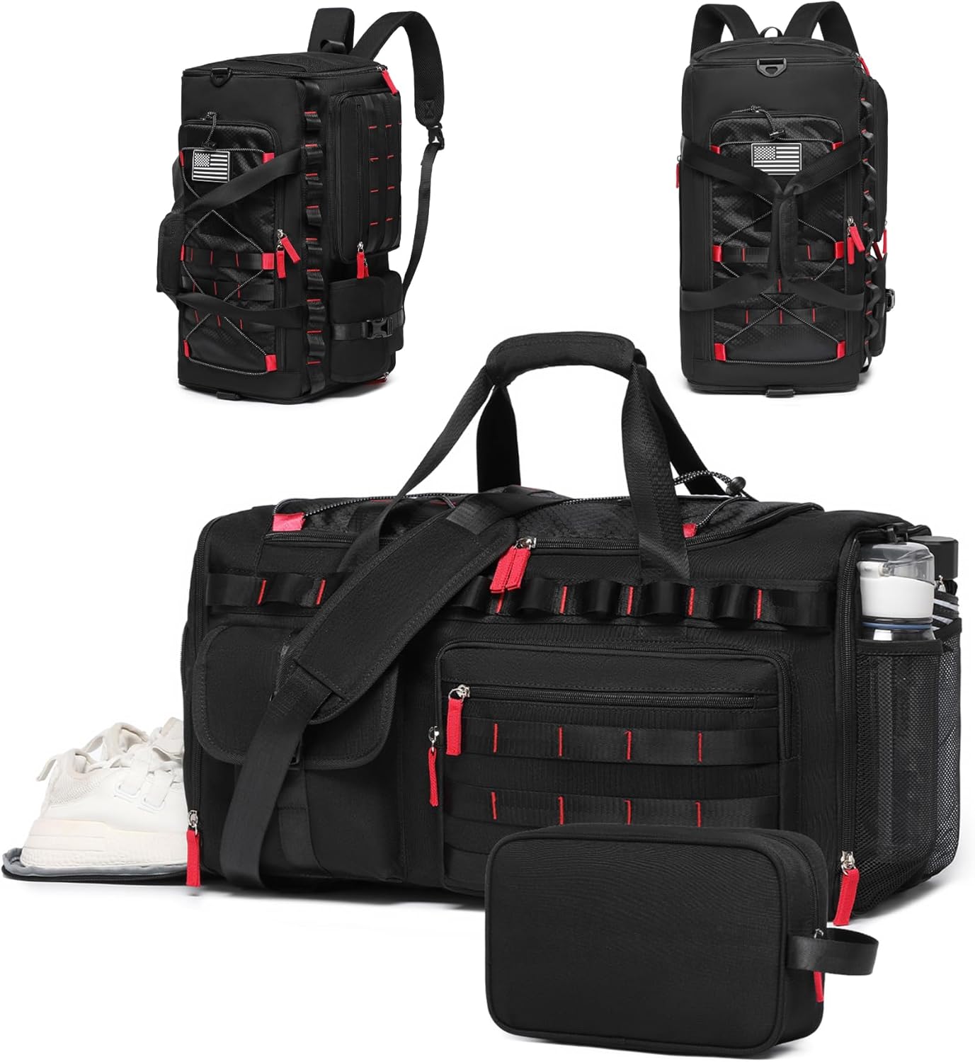 MCBD Gym Bags for Men & Women, 45L Travel Duffle Sports Backpack with Shoes & Laptop Compartment