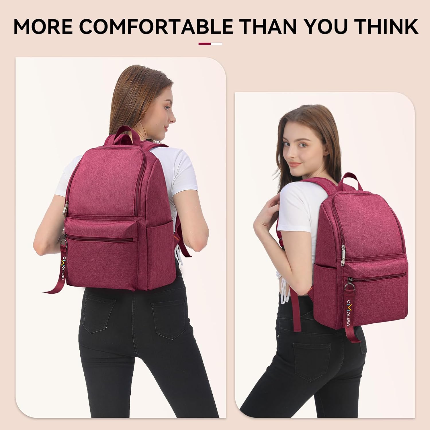 OMOUBOI 14 inch Travel Laptop Backpack for Women Men Teen 20L Weekender Casual Daypacks Airline