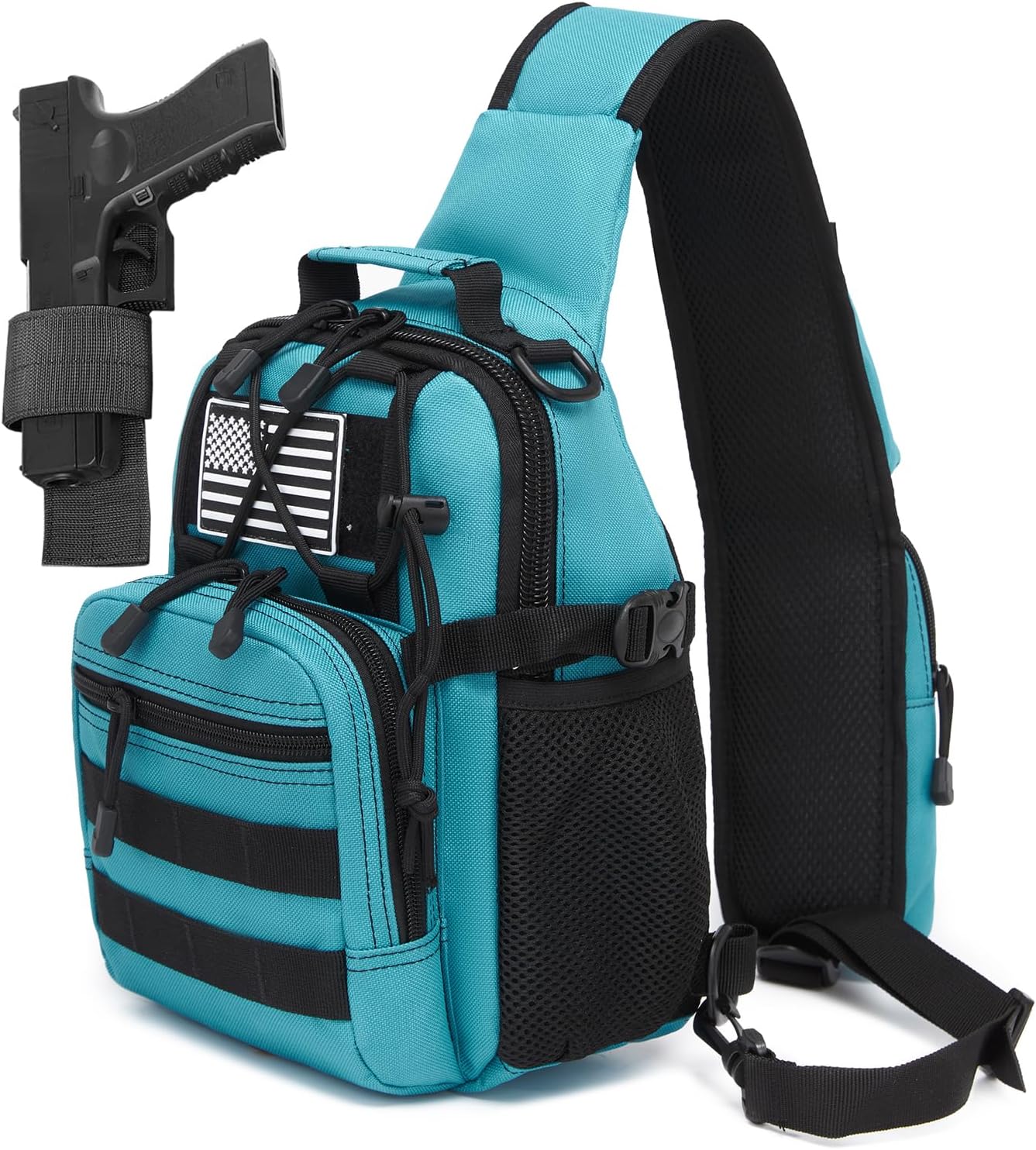 ATBP Small Tactical Holster Sling Backpack Accessories Shoulder Pouch Water Bottle & Radio Holder Crossbody Bag for Men