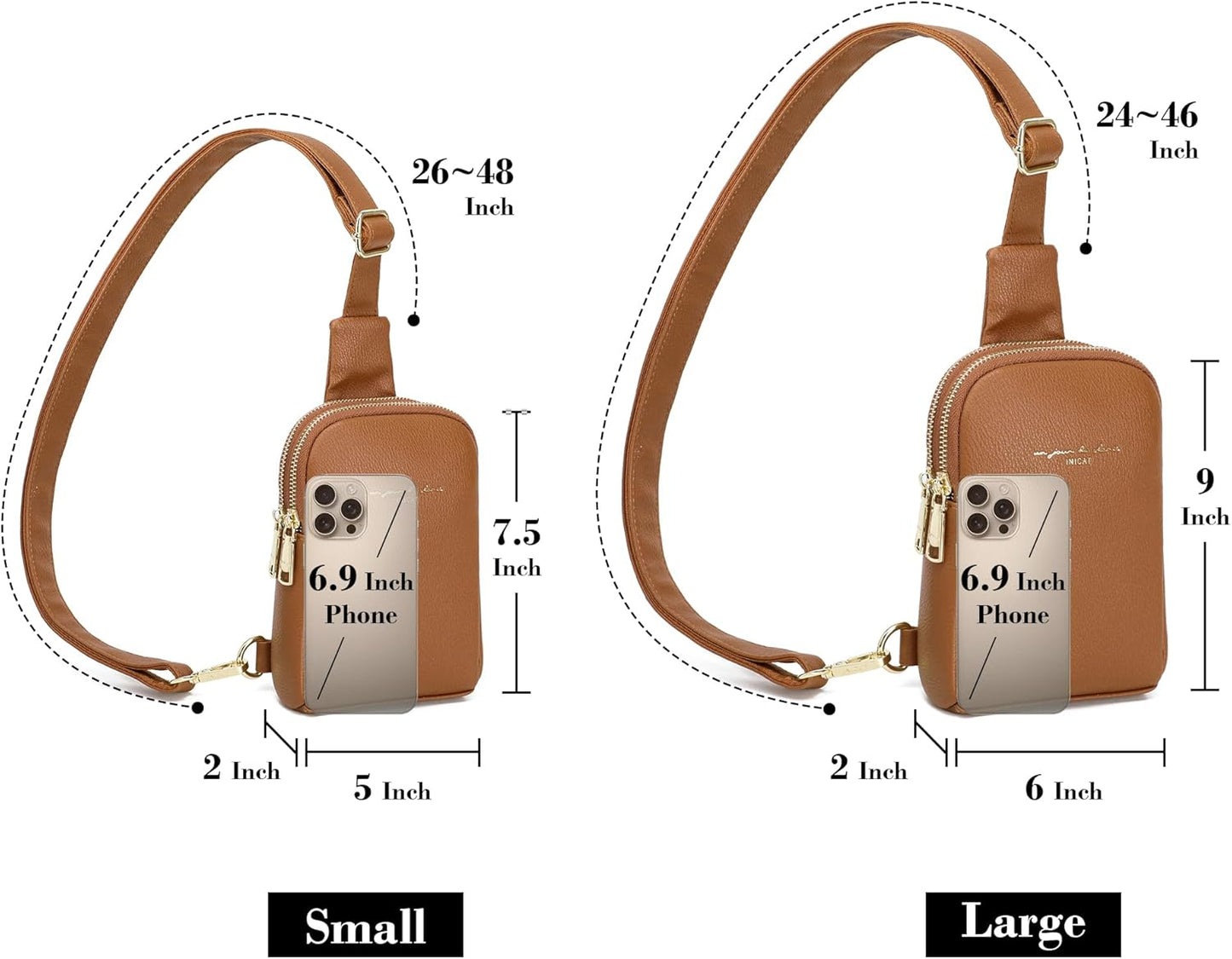 INICAT Travel Small Sling Bag Faux Leather Crossbody Bags Women Cross Body Bag Purses for Woman
