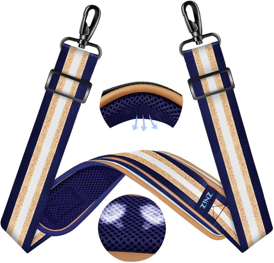 ZINZ 60" Universal Bag Strap with Ultra-thick Fixed Breathable Pad Adjustable Heavy-duty Shoulder Strap for Laptop bag Crossbody Luggage Gym Bag Camera Bag and more -TH01B06