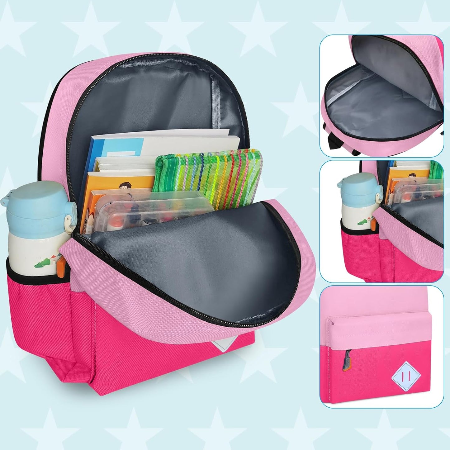 Little Kids Backpack for Girls Boys - Toddler Preschool Backpack School Bag Cute Kindergarten Backpack for Aged 3-6, Pink Rose