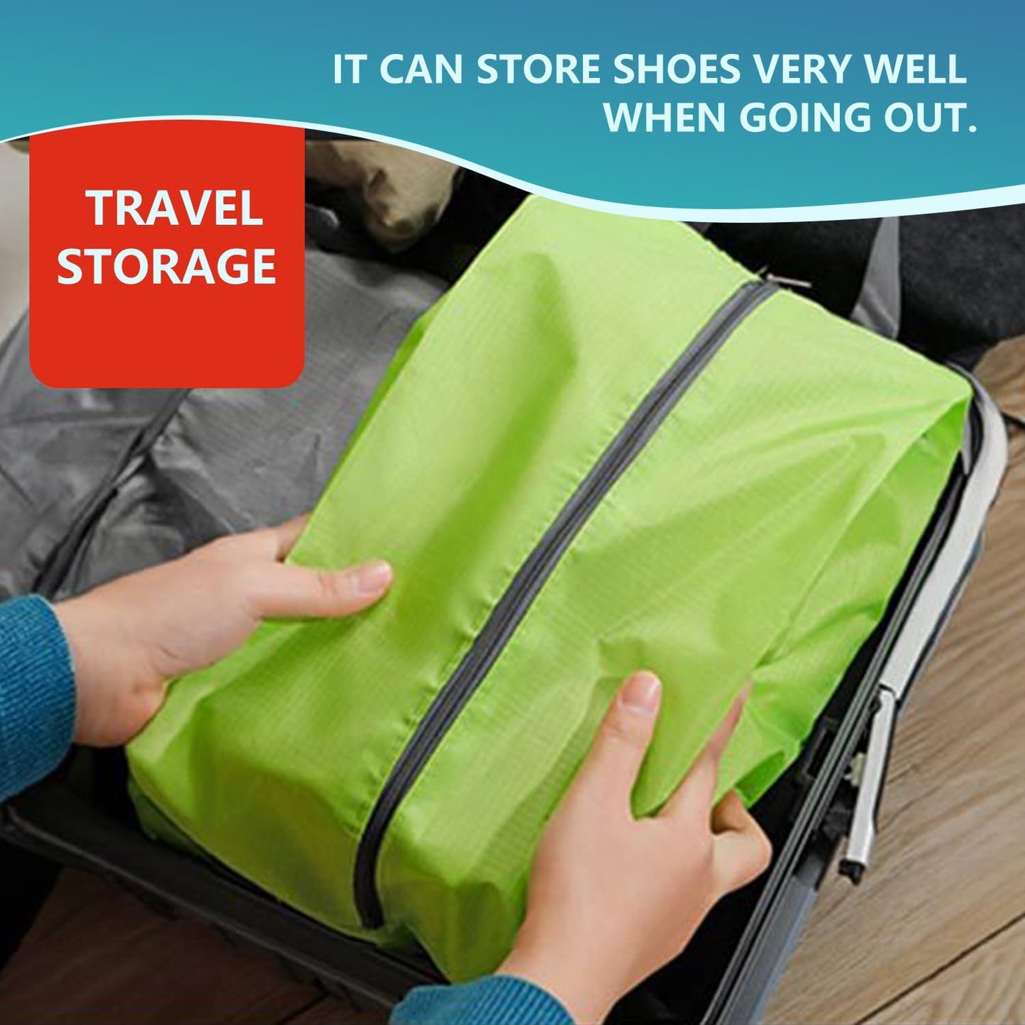 Travel Shoe Bag 4-Piece Men's and Women's Waterproof Nylon Zipper, Travel Shoe Storage Bag, Shoe Storage Bag