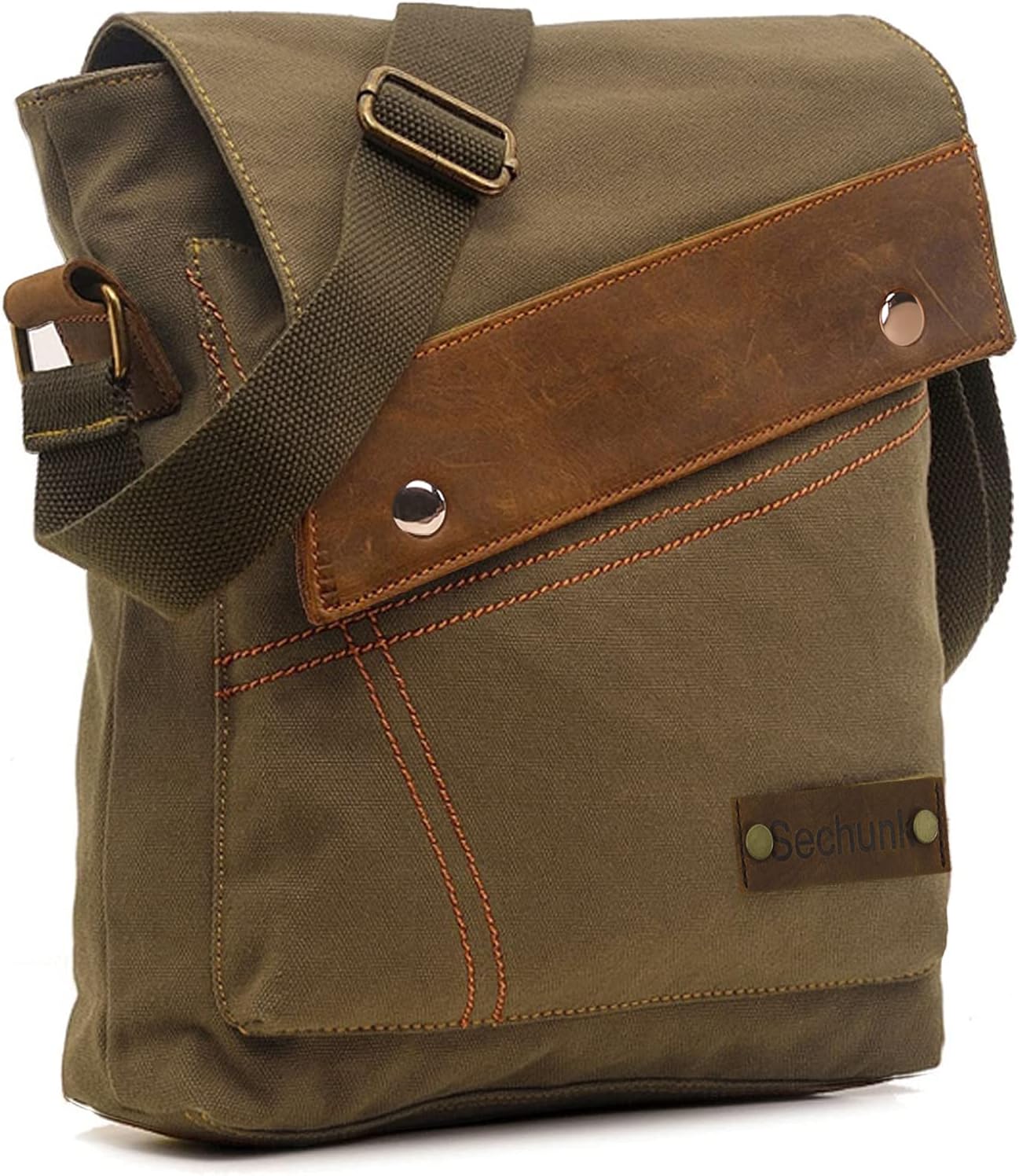 Sechunk Canvas Shoulder Bags Crossbody Bags Messenger Bags Purse Daypack for Men Women