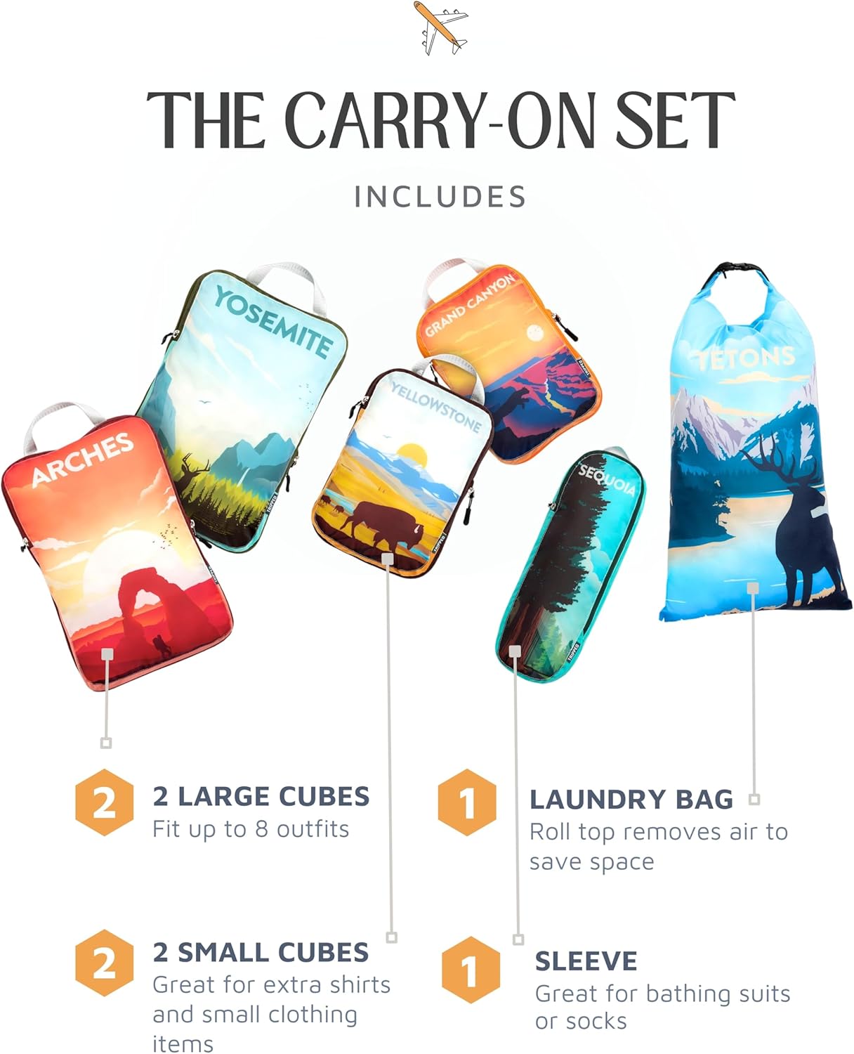 Compression Packing Cubes Set for Travel - Lightweight, Durable Clothes Organizer for Carry-On